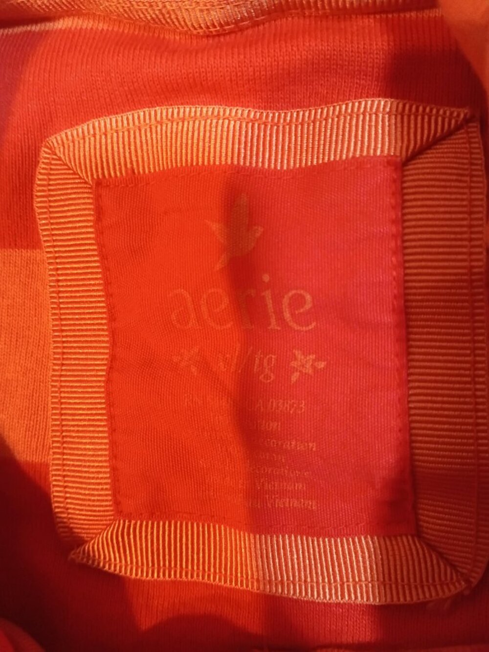 Aerie/Zip Hoodie/Womens XL/Orange/Y2K Striped Vintage Full Zip Athleisure Jacket - Picture 3 of 8